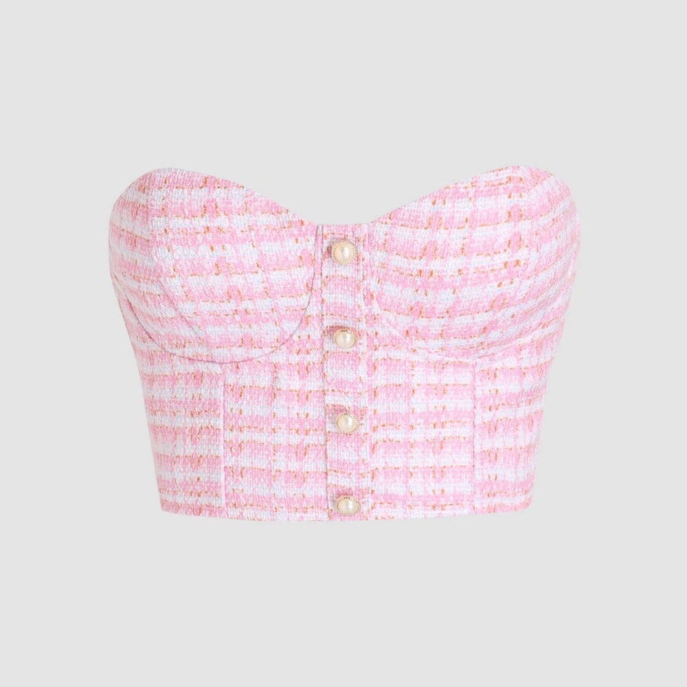 Cider Pink Lady Button Up Tube Top
